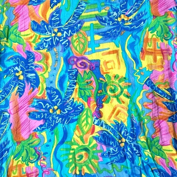 Xtreme Island Design Tropical Maxi Shift Dress Short Sleeve Pockets Large - Picture 8 of 11